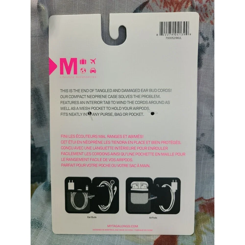 M Lifestyles Accessories AirPod Case Marbled Pink/Blue Print